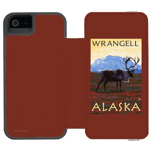 Coque Portefeuille Incipio Pour iPhone Scène de caribou - Wrangell, Alaska (Folio Ouvert)