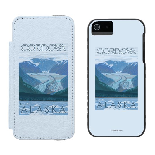 Coque Portefeuille Incipio Pour iPhone Scène de glacier - Cordova, Alaska (Côté par côté)
