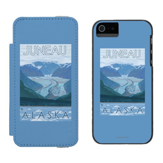 Coque Portefeuille Incipio Pour iPhone Scène de glacier - Juneau, Alaska (Côté par côté)