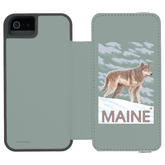 Coque Portefeuille Incipio Pour iPhone Scène de MaineWolf (Folio Ouvert)