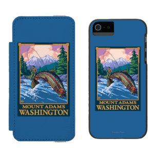 Coque-portefeuille iPhone 5 Incipio Watson™ Scène de pêche de mouche - bâti Adams, Washingt