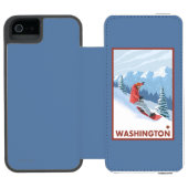 Coque Portefeuille Incipio Pour iPhone Scène de surfeur - Washington (Folio Ouvert)