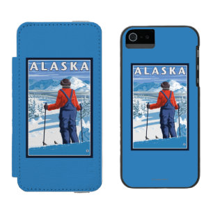Coque-portefeuille iPhone 5 Incipio Watson™ Ski en affiche de Vintage voyage de l'Alaska