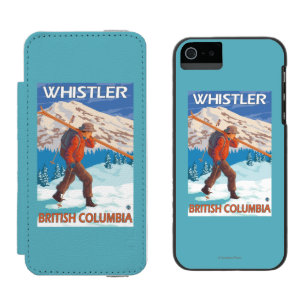Coque-portefeuille iPhone 5 Incipio Watson™ Skis de transport de neige de skieur - Whistler,