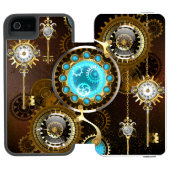 Coque Portefeuille Incipio Pour iPhone Steampunk Rusty Background (Folio Ouvert)