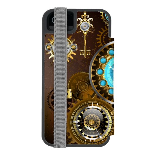 Coque Portefeuille Incipio Pour iPhone Steampunk Rusty Background (Folio Dos)