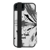 Coque Portefeuille Incipio Pour iPhone style street art noir et blanc éclaboussures abstr (Folio Dos)