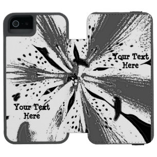 Coque-portefeuille iPhone 5 Incipio Watson™ style street art noir et blanc éclaboussures abstr