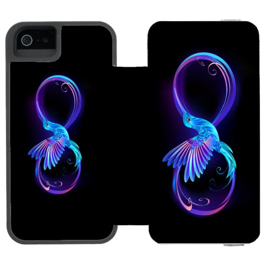 Coque Portefeuille Incipio Pour iPhone Symbole de Neon Infinity par Glowing Hummingbird (Folio Ouvert)