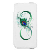 Coque Portefeuille Incipio Pour iPhone Symbole d'infini avec plume de paon (Folio Devant)