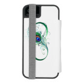 Coque Portefeuille Incipio Pour iPhone Symbole d'infini avec plume de paon (Folio Dos)