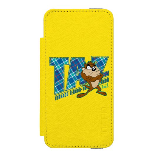 Coque Portefeuille Incipio Pour iPhone TAZ™ Tornado Terreur Plaid (Folio Devant)