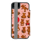 Coque Portefeuille Incipio Pour iPhone Texture avec le nounours, coeurs (Folio Dos)