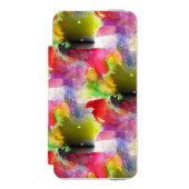 Coque Portefeuille Incipio Pour iPhone Texture de conception rouge, aquarelle jaune (Folio Devant)