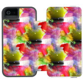 Coque Portefeuille Incipio Pour iPhone Texture de conception rouge, aquarelle jaune (Folio Ouvert)