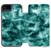 Coque Portefeuille Incipio Pour iPhone Texture de marbre vert-foncé (Folio Ouvert)