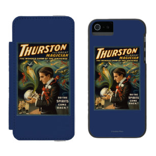 Coque-portefeuille iPhone 5 Incipio Watson™ Thurston le grand magicien jugeant le crâne