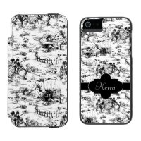 Toile vintage de pays noir et blanc