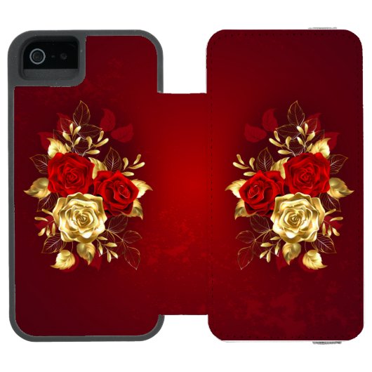 Coque Portefeuille Incipio Pour iPhone Trois Roses de bijoux (Folio Ouvert)