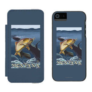 Coque-portefeuille iPhone 5 Incipio Watson™ Truite pêchant la section transversale - Montana