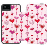 Coque Portefeuille Incipio Pour iPhone Tuiles de coeur (Folio Ouvert)