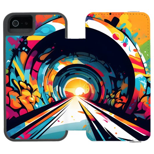 Coque Portefeuille Incipio Pour iPhone Tunnel Avec Graffiti Art (Folio Ouvert)