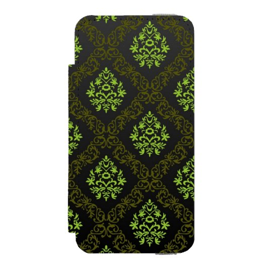 Coque Portefeuille Incipio Pour iPhone Vert floral de papier peint (Folio Devant)