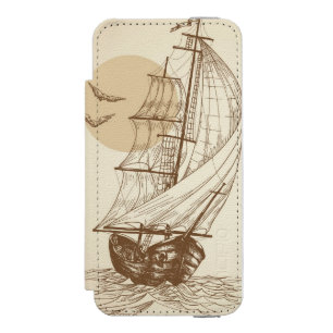 Coque-portefeuille iPhone 5 Incipio Watson™ Voilier vintage
