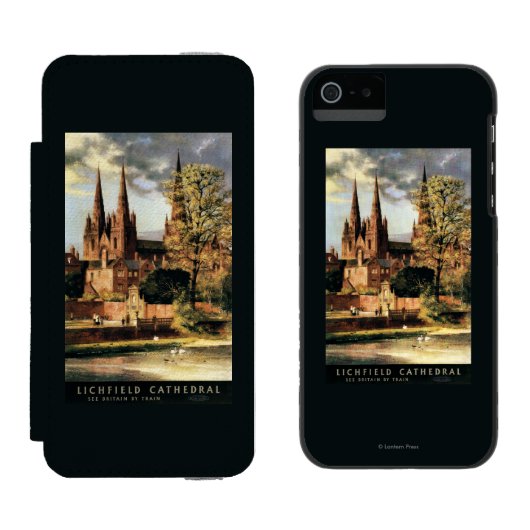 Coque Portefeuille Incipio Pour iPhone Vue de cathédrale de Lichfield (Côté par côté)