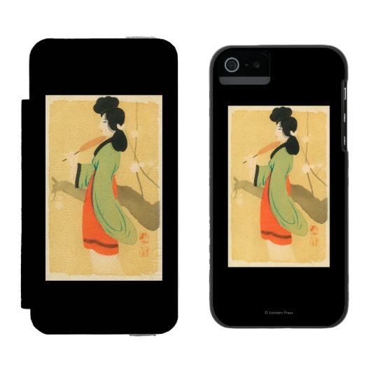 Coque Portefeuille Incipio Pour iPhone Vue d'une femme japonaise dans ParisParis, France (Côté par côté)