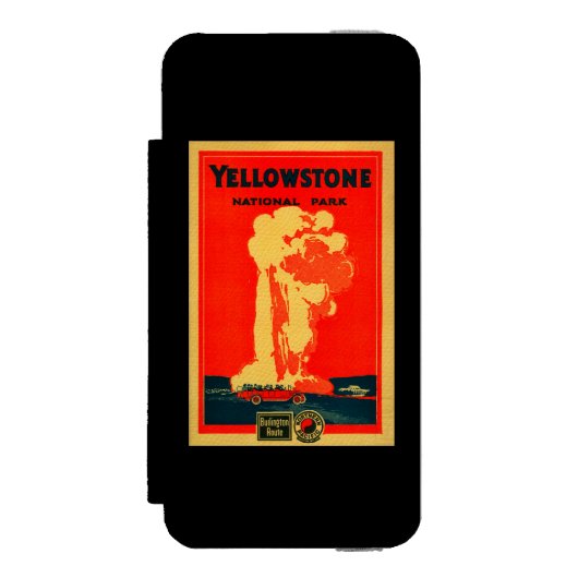 Coque Portefeuille Incipio Pour iPhone Yellowstone, vieille affiche fidèle de la (Folio Devant)