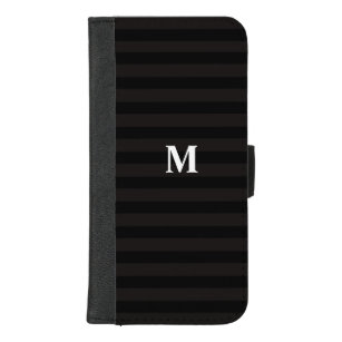 Coque Portefeuille Pour iPhone 8/7 Plus 5 Option Monogramme moderne Grilles noires Coque-M