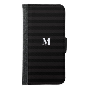 Coque Avec Portefeuille Pour Galaxy S6 5 Option Monogramme moderne Grilles noires Coque-M