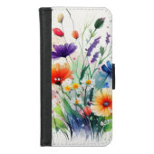 Coque Portefeuille Pour iPhone Aquarelle Florals Fleur sauvage Feminine tendance (Devant)