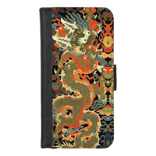 Coque Portefeuille Pour iPhone 8/7 Dragon asiatique chinois Art coloré