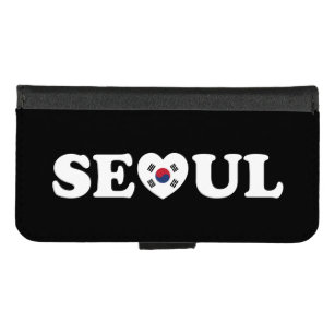 Coque Portefeuille Pour iPhone 8/7 Drapeau Seoul Love Heart Taegeukgi
