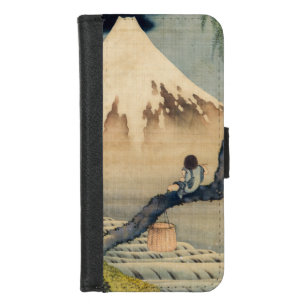 Coque Portefeuille Pour iPhone 8/7 Katsushika Hokusai - Garçon regardant le Mont Fuji