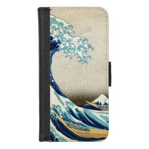 Coque Portefeuille Pour iPhone 8/7 Katsushika Hokusai - La Grande vague au large de K