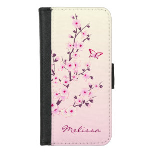 Coque Portefeuille Pour iPhone 8/7 Monogramme Floral Fleurs de cerisiers