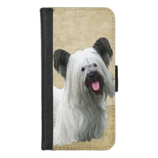 Coque Portefeuille Pour iPhone 8/7 Peinture Skye Terrier - Cute Original Chien Art