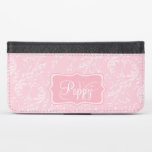 Porte-monnaie de fleur sauvage moderne damassé ros<br><div class="desc">Élégant fleur sauvage moderne damask modèle motif de téléphone portable porte-monnaie porte-monnaie. Customisez le avec votre nom et un monogramme initial,  actuellement lu Poppy M. motif original et design par Sarah Trett.</div>