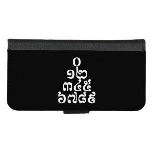Coque Portefeuille Pour iPhone 8/7 Pyramide des nombres cambodgiens - 0 12 345 6789 K