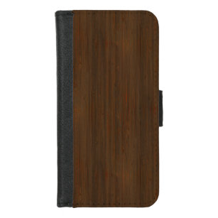 Coque Portefeuille Pour iPhone 8/7 Regard du bois en bambou de grain de brun foncé de