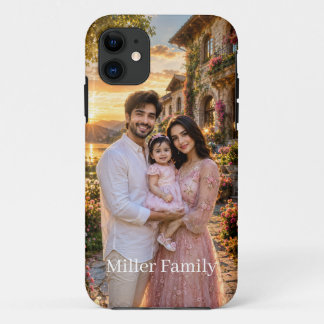 Coque portrait de famille personnalisée pour iPhon