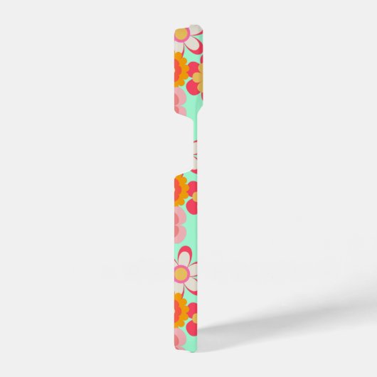 COQUE POUR iPhone 14 レトロかわいいお花デザイン♡ミントグリーン (Côté droit)