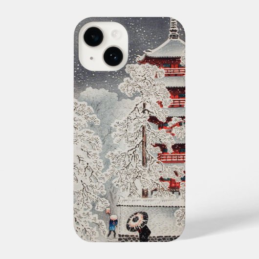 Coque Pour iPhone 14 浮世絵 ukiyoe 高橋松亭 「浅草の雪」iPhone 14ケース (Verso)