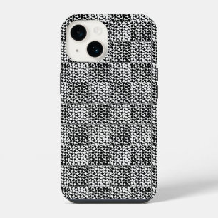Coque Pour iPhone 14 à damiers Amour en noir et blanc