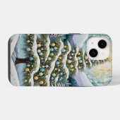 Coque Pour iPhone 14 À feuillage persistant doré (Verso Horizontal)