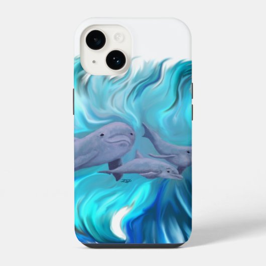 Coque Pour iPhone 14 À l'école du dauphin (Verso)