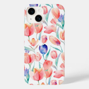 Coque Pour iPhone 14 À peine il Watercolor Tulips iPhone 14 Coque